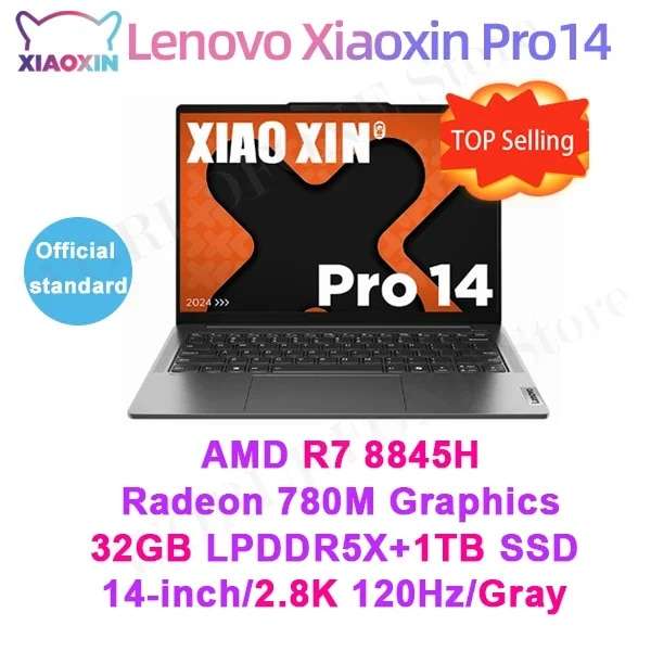 Laptop Lenovo Xiaoxin Pro 14 2024(Ideapad 5 PRO) R7 8845H 32GB 1TB 2.8K OLED - 789$