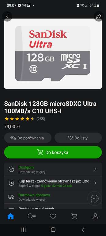 SanDisk 128GB microSDXC Ultra 100MB/s C10 UHS-I