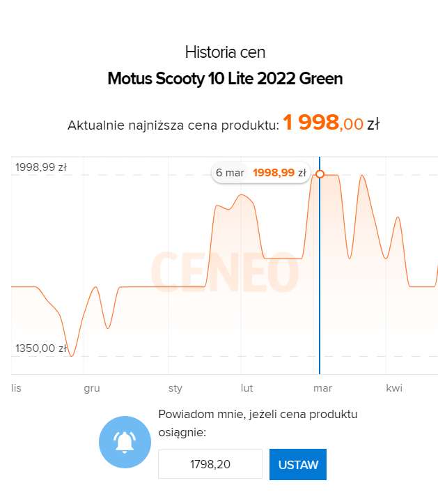 Hulajnoga elektryczna Motus Scooty 10 Lite 2022 za 1499 zł @Morele