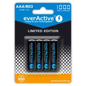 Akumulatorki everActive AAA 1000 mAh - 4 sztuki - Sprawdzony sprzedawca - 3,58 zł/sztuka