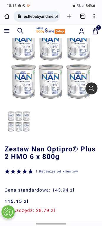 Mleko modyfikowane 6x Nan optipro plus 2
