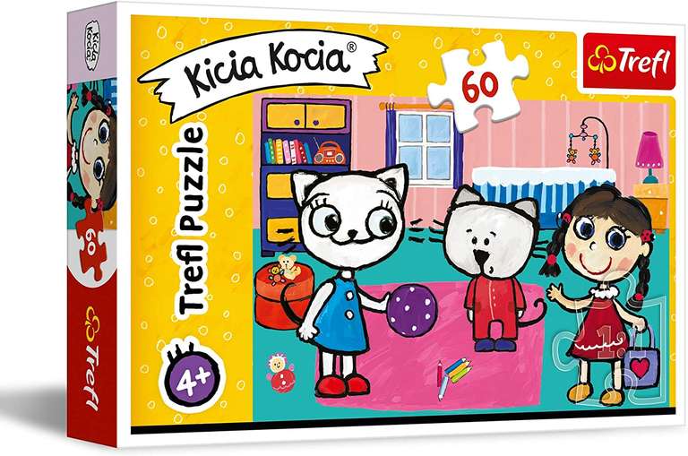 Trefl Kicia Kocia z Przyjaciółmi Puzzle 60 Elementów o Wysokiej Jakości Nadruku dla Dzieci od 4 lat