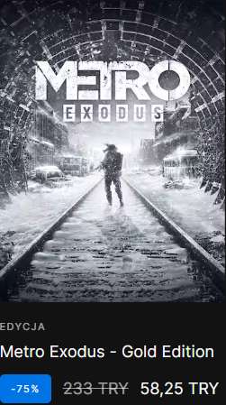 Metro Exodus - Gold Edition - VPN Turcja @ Epic Games