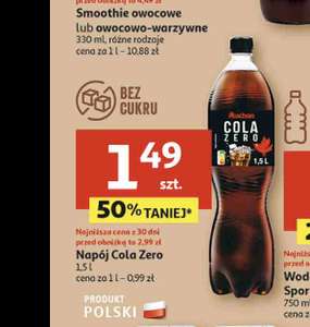 Cola Zero 1,5L - 0,99zł/L marki Auchan Bez Limitu