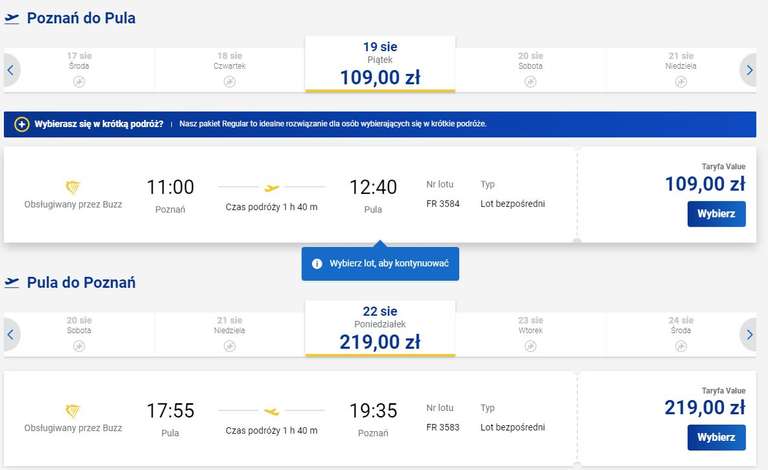 Bilety lotnicze - przedłużony weekend w Puli (Chorwacja) z Poznania już od 328zł w dwie strony w sierpniu!