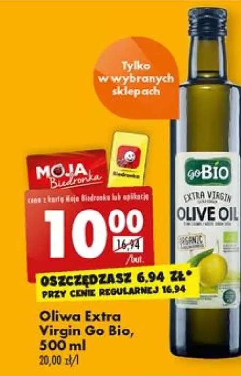 Oliwa z oliwek GO BIO Extra Virgin 10 zł/0.5l