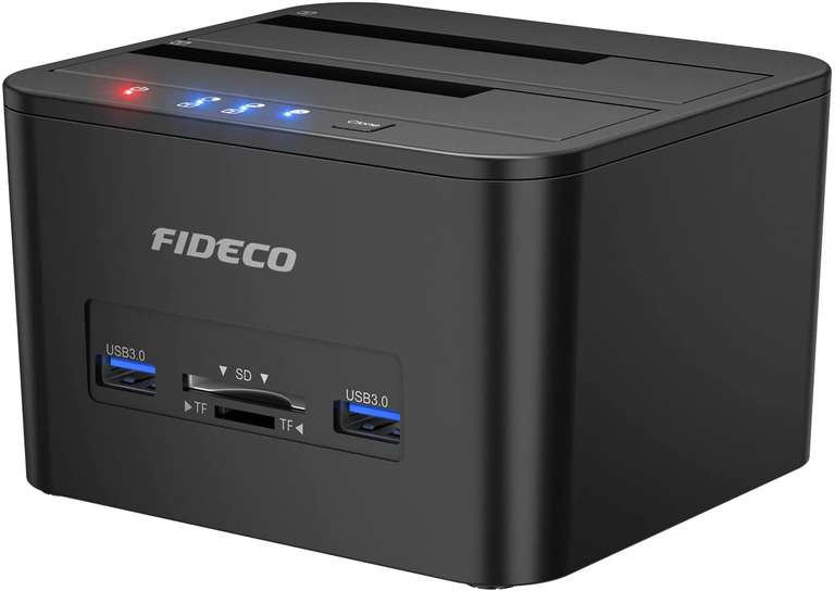 FIDECO Stacje Dokujące do Dysków Twardych, usb 3.0 Zewnętrzny Dysk Twardy Stacja Dokująca dla 2.5''/3.5'' SATA HDD oraz SSD