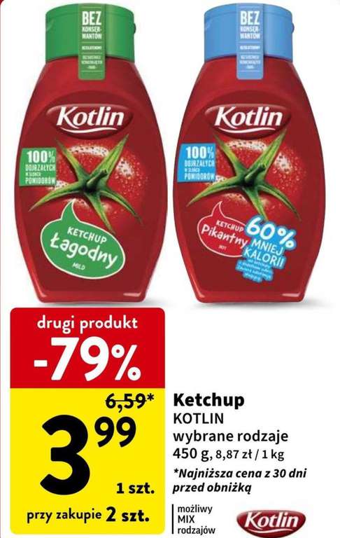 Ketchup Kotlin 450 g, wybrane rodzaje - Intermarche