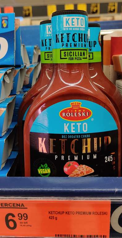 Ketchup Keto Premium Roleski 425g ( 3 rodzaje ). BIEDRONKA
