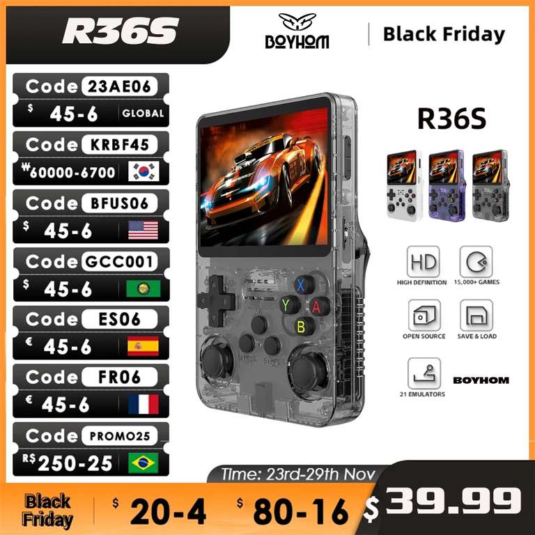 R36S Retro przenośna konsola gra za $39.65 / 160.30zł