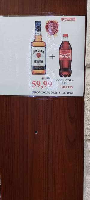 Jim Beam 0.7L + Coca Cola 0.85L @Pelcowizna Warszawa
