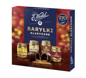 Baryłki klasyczne z alkoholem w czekoladzie deserowej E. Wedel Happy Barrels, 200g