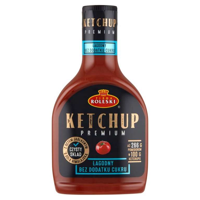 Ketchup Roleski łagodny bez cukru Premium 425g.