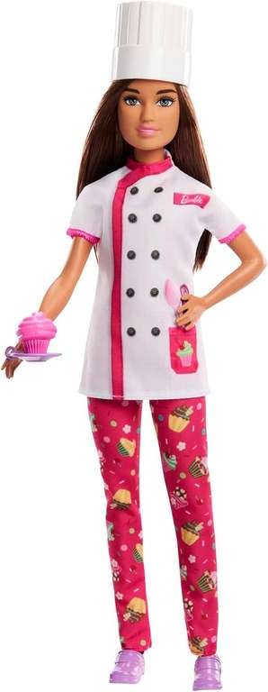 Barbie Linia Kariera Mistrzyni cukiernictwa Lalka z czapką i kawałkiem tortu HKT67