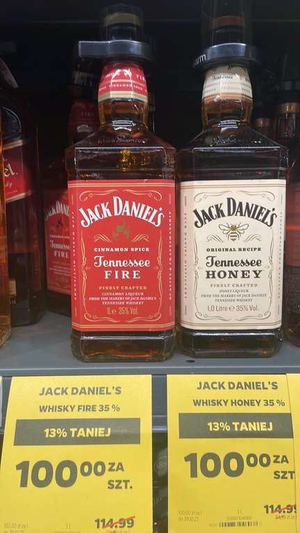 Netto- Jack Daniel’s fire oraz honey litr za 100zl
