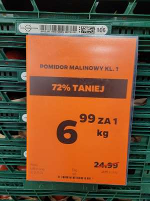 Pomidory Malinowe Netto 6.99zł/kg