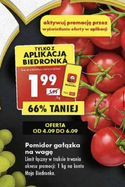 Pomidor gałązka 1,99zł/kg