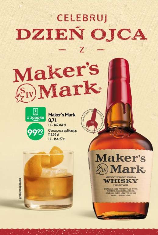 Whisky Maker's Mark w żabce z aplikacją za 99.99 zł za 0.7l