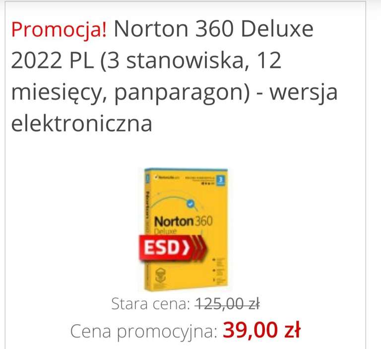 Norton 360 Deluxe 2022 PL (3 stanowiska, 12 miesięcy, panparagon).