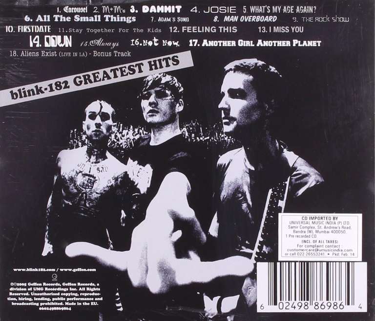 BLINK 182: Greatest Hits (CD)
