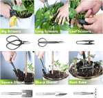 Zestaw narzędzi ogrodowych Preciva, 13 narzędzi ogrodniczych Bonsai z torbą, zestaw ogrodniczy zawierający łopatę, grabie, nożyce ogrodowe