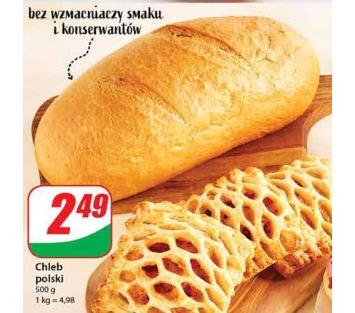 Chleb Polski 500g tradycyjny bez konserwantów bez wzmacniaczy smaku @Dino