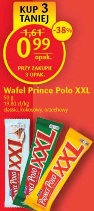 Prince Polo XXL za 0,99zł/szt przy zakupie 3 szt. @Delikatesy Centrum