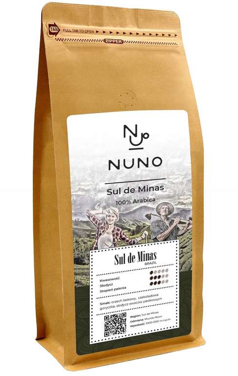 Kawa Nuno Brasil Sul de Minas świeża arabika 1kg
