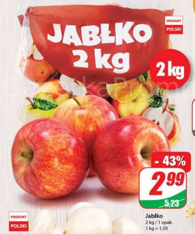 Jabłka 2 kg (1,50 zł / kg) @Dino