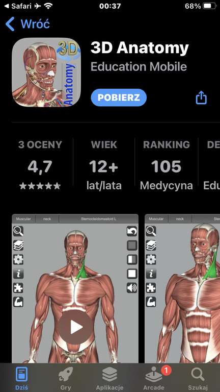 Bezpłatna aplikacja 3D Anatomy na iOS i macOS DARMOWY 2,99 €