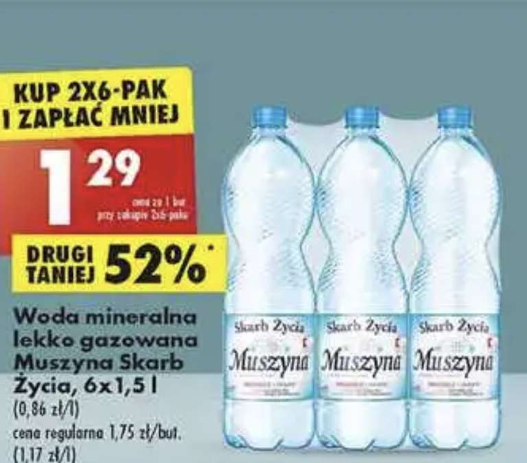 Woda mineralna Muszyna Skarb Życia 1,5l przy zakupie 12 butelek