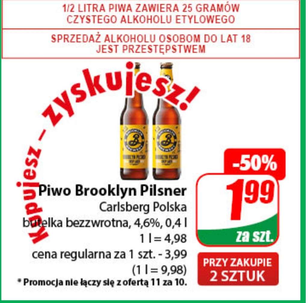 Piwo Brooklyn Pilsner (Carlsberg) przy zakupie 2szt.w Dino Pepper.pl