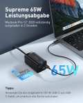 Baseus - szybka ładowarka USB-C 65W, PD GaN3, 4-portowa [2USB-C + 2USB] + kabel 1m