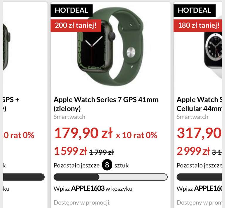 Smartwatch Apple Watch Series 7 GPS 41mm (zielony)