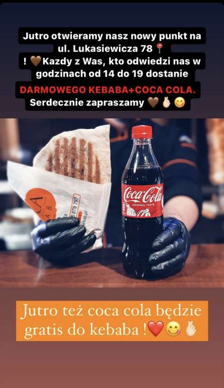 Darmowy kebab i Coca Cola Dara Rzeszów