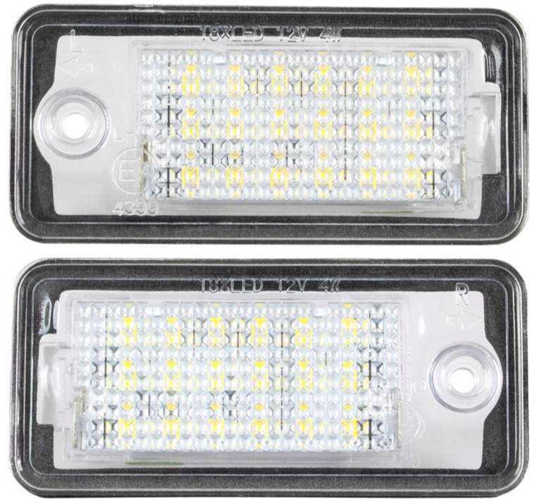 Lampki LED Podświetlenie Tablicy Rejestracyjnej Audi (A3, 8P, A4, B6, B7, A6, C6)