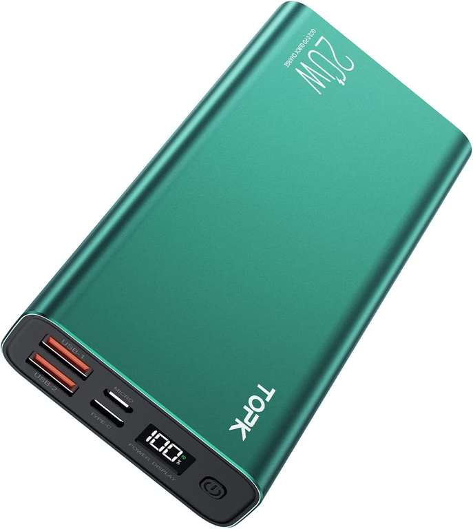 TOPK Power Bank, 20 W PD QC3.0 szybkie ładowanie USB C 20000 mAh (z kuponem -50zł)