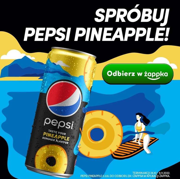 Pepsi Pineapple Zero 330ml za 1 żappsa - Żabka