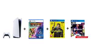 Konsola PlayStation 5 + CYBERPUNK 2077 Playstation 4 + FIFA 21 Playstation 4 + PS5 Ratchet & Clank: Rift Apart