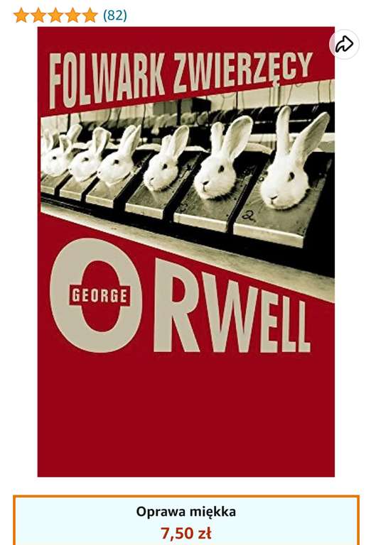 Książka George Orwell Folwark zwierzecy
