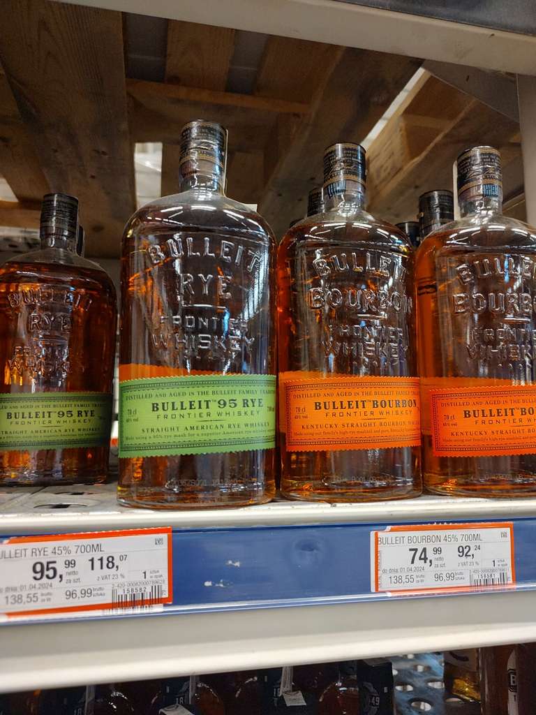 BULLEIT RYE Whisky 0,7L w Makro za 96,99 zł i kilka innych promocji