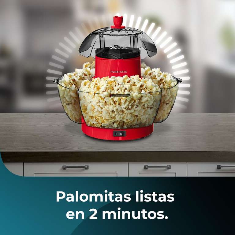 Maszyna do popcornu elektryczna- Cecotec Fun&Taste P'Corn Lotus, 1200 W, 4 wymienne pojemniki, poj. 4,5 L