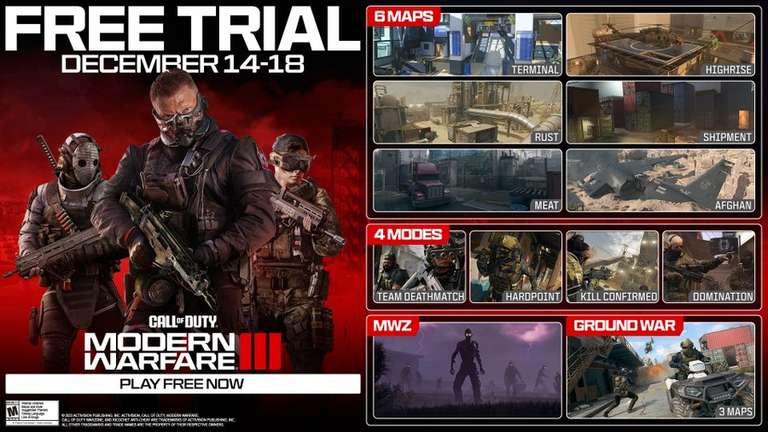 Call of Duty: Modern Warfare 3 można grać za darmo od 14 do 18 grudnia @ Xbox One
