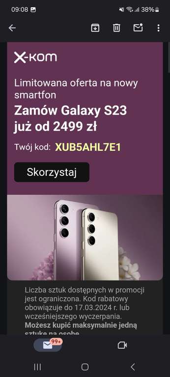 Promocja indywidualna | Samsung Galaxy s23 8/128 za 2499 | 8/256 za 2699 | x-kom
