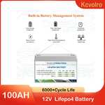 Nowa bateria LifePo4 12v 100Ah wbudowany BMS 12V LiFePo4 akumulator działa szeregowo lub równolegle 6000 + głęboki cykl dla RV, $295.85