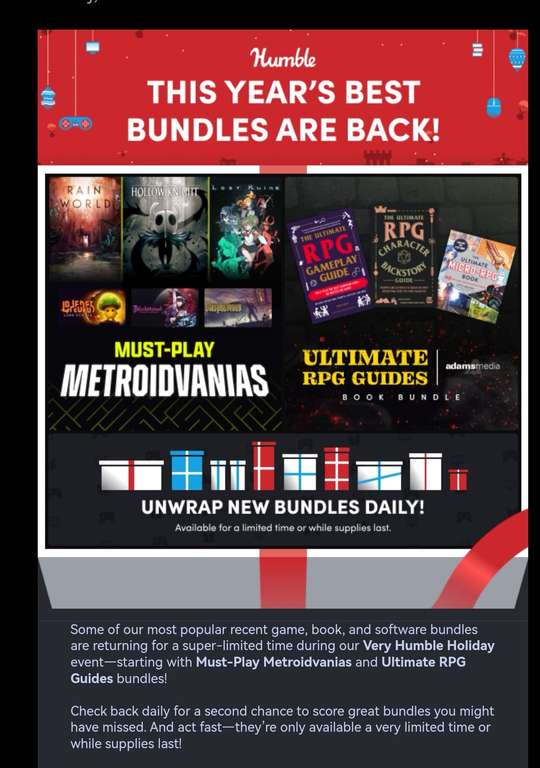 HumbleBundle] Must-Play Metroidvanias ($15 for Hollow Knight, Rain