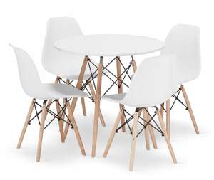 Komplet stół okrągły 80 cm + 4 krzesła tylko smart