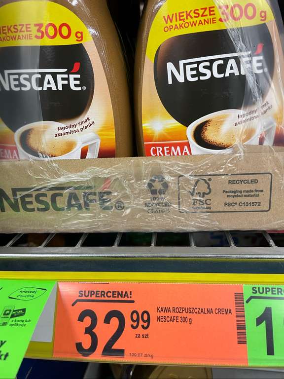 Kawa rozpuszczalna Nescafe. Przy zakupie 2 szt. druga 40% taniej
