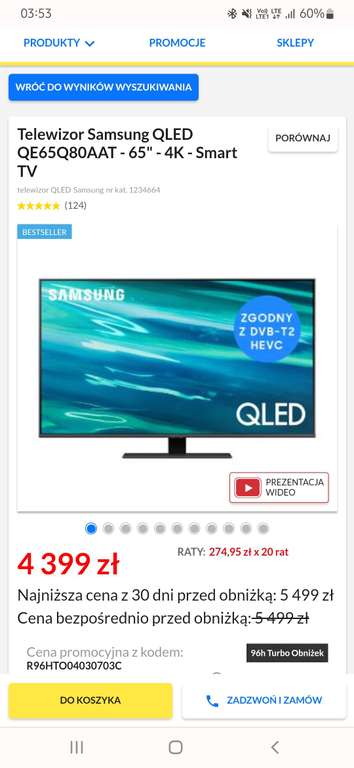 Telewizor Samsung QE65Q80A 4K UHD QLED