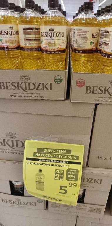 Olej rzepakowy Beskidzki Supeco 5,99 zł przy zakupie dwóch